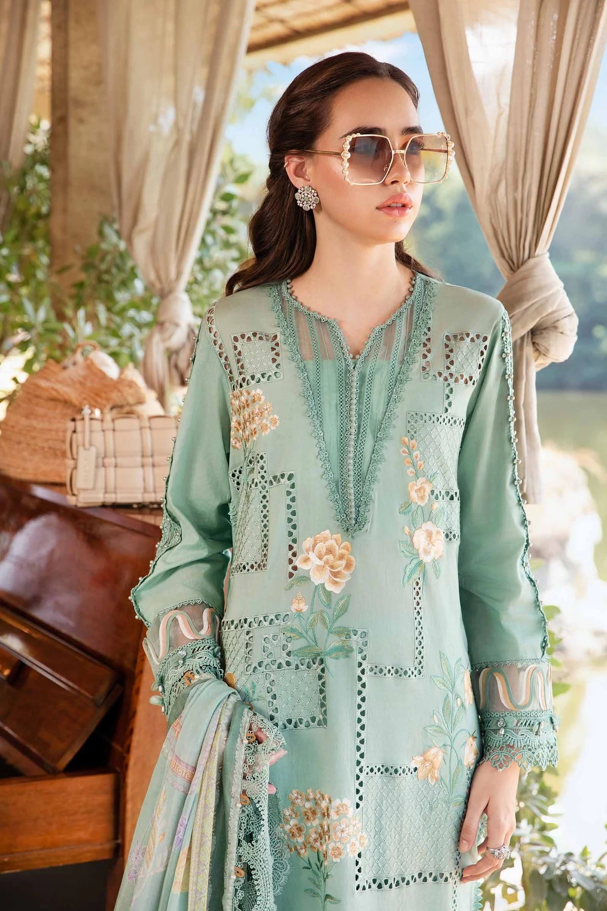 3 Piece Unstitched Printed Lawn Suit | MPT-2501-B - MARIA.B