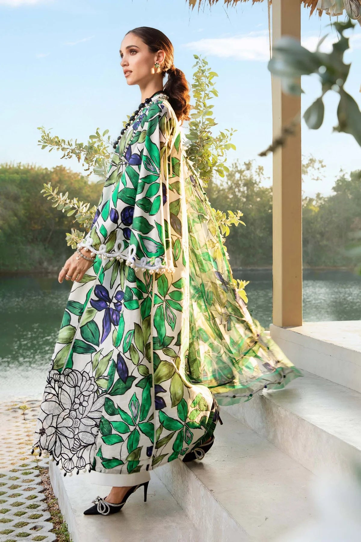 3 Piece Unstitched Printed Lawn Suit | MPT-2505-A - MARIA.B