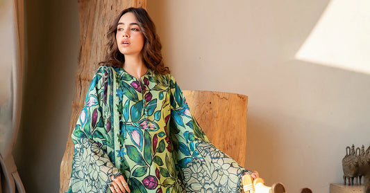 3 Piece Unstitched Printed Lawn Suit | MPT-2505-B - MARIA.B