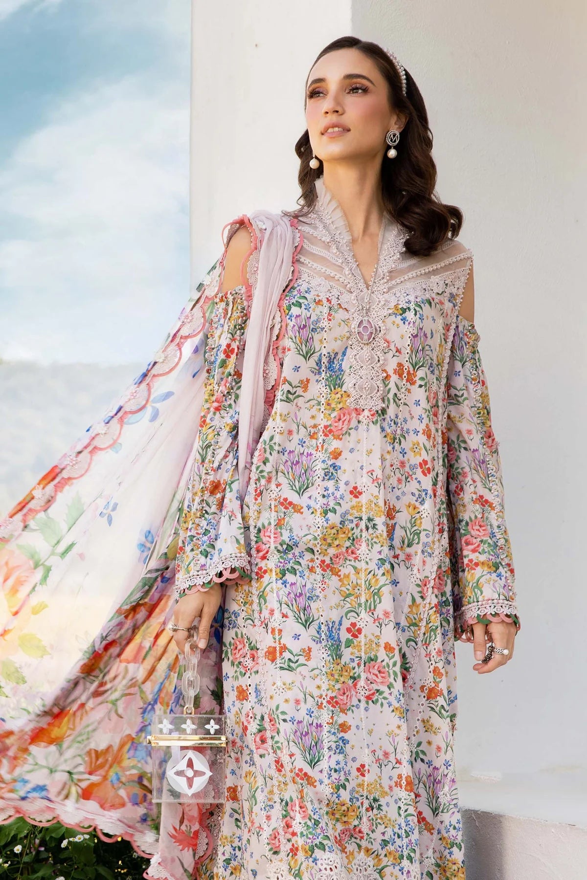 3 Piece Unstitched Printed Lawn Suit | MPT-2507-A - MARIA.B