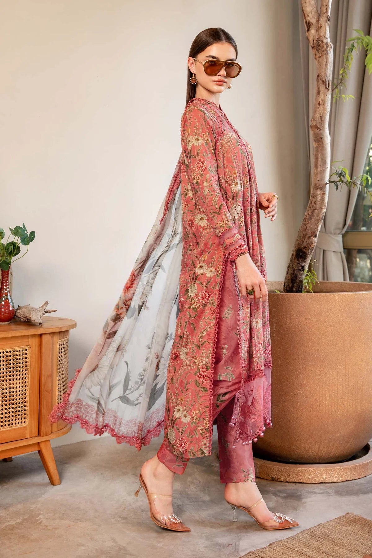 3 Piece Unstitched Printed Lawn Suit | MPT-2508-A - MARIA.B