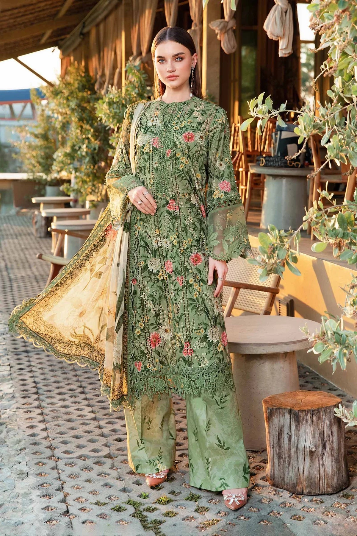 3 Piece Unstitched Printed Lawn Suit | MPT-2508-B - MARIA.B