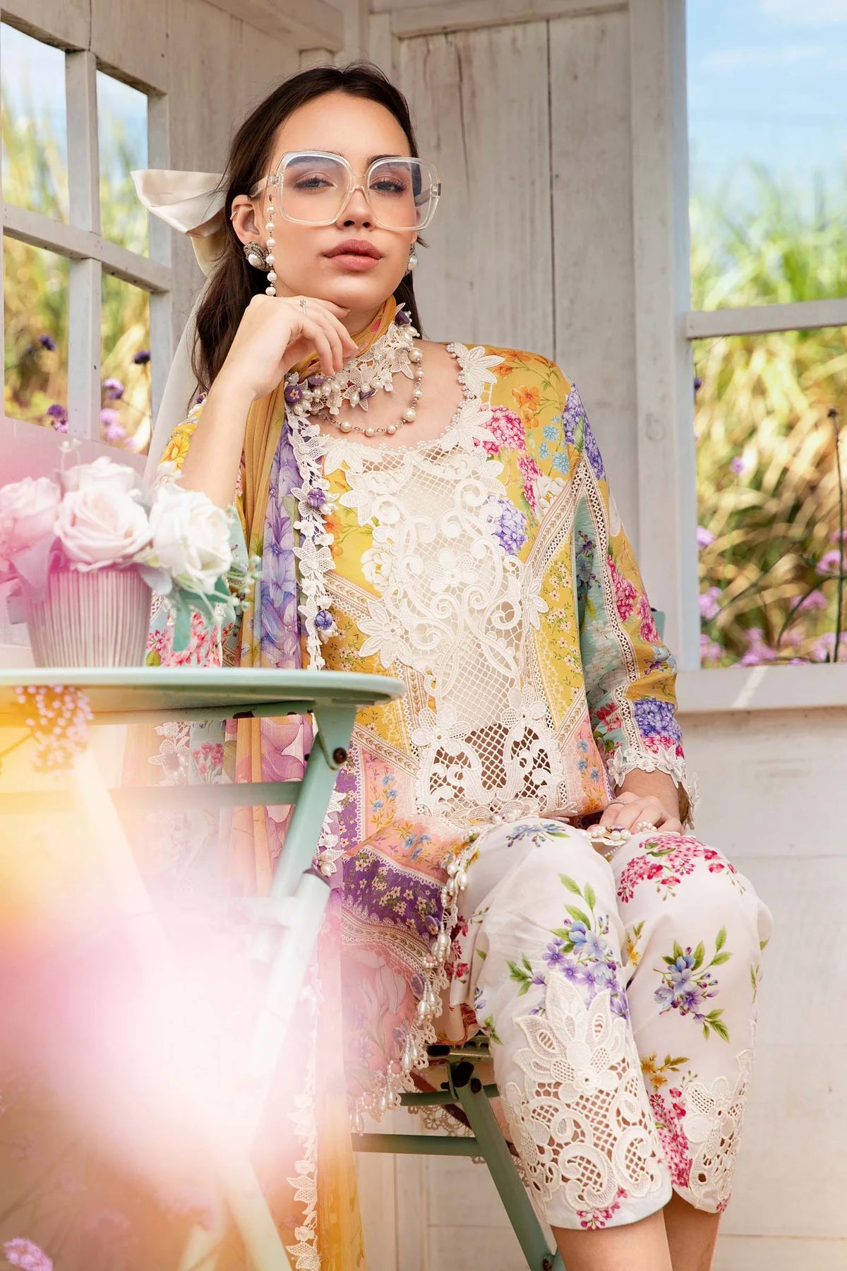 3 Piece Unstitched Printed Lawn Suit | MPT-2509-A - MARIA.B