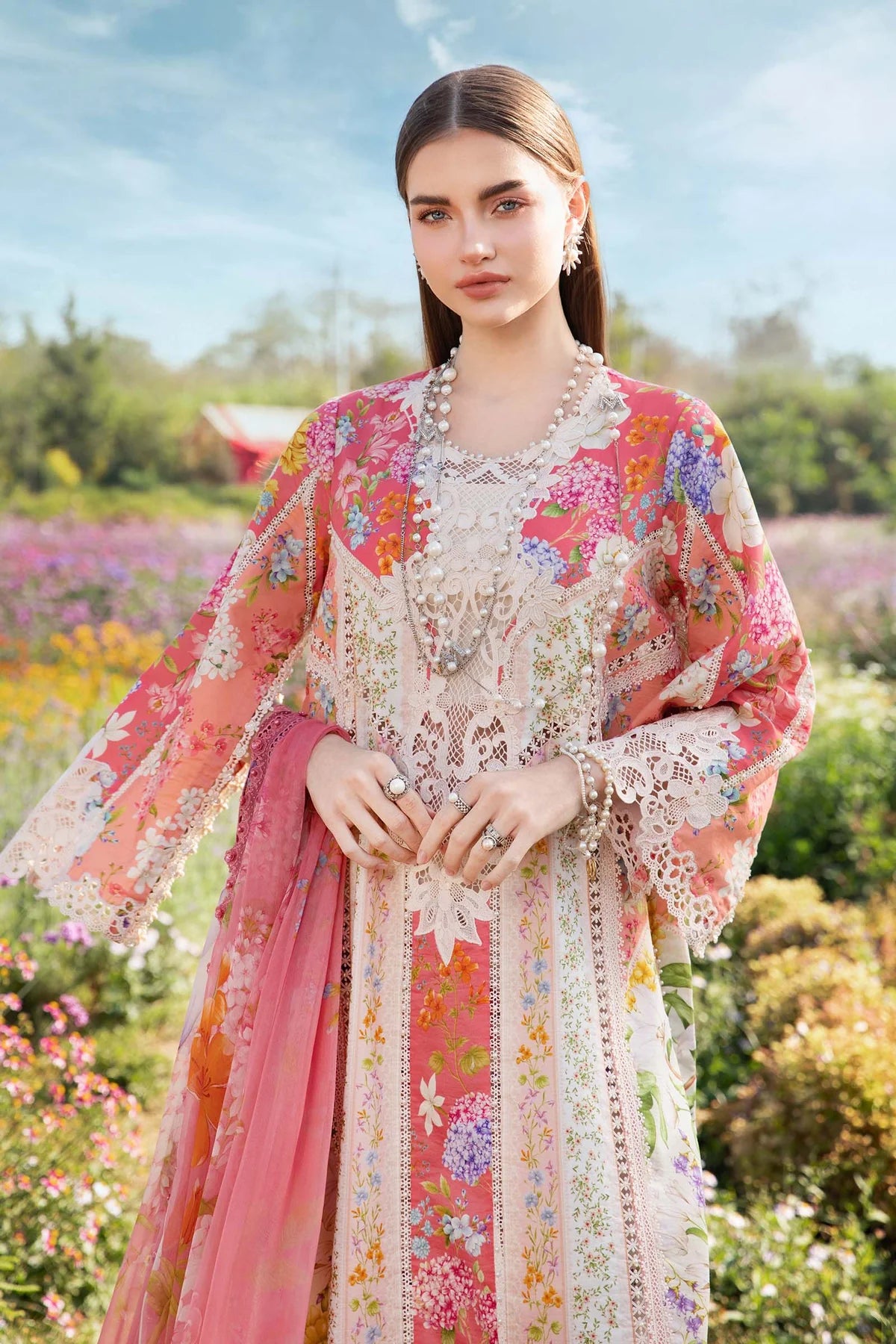 3 Piece Unstitched Printed Lawn Suit | MPT-2509-B - MARIA.B