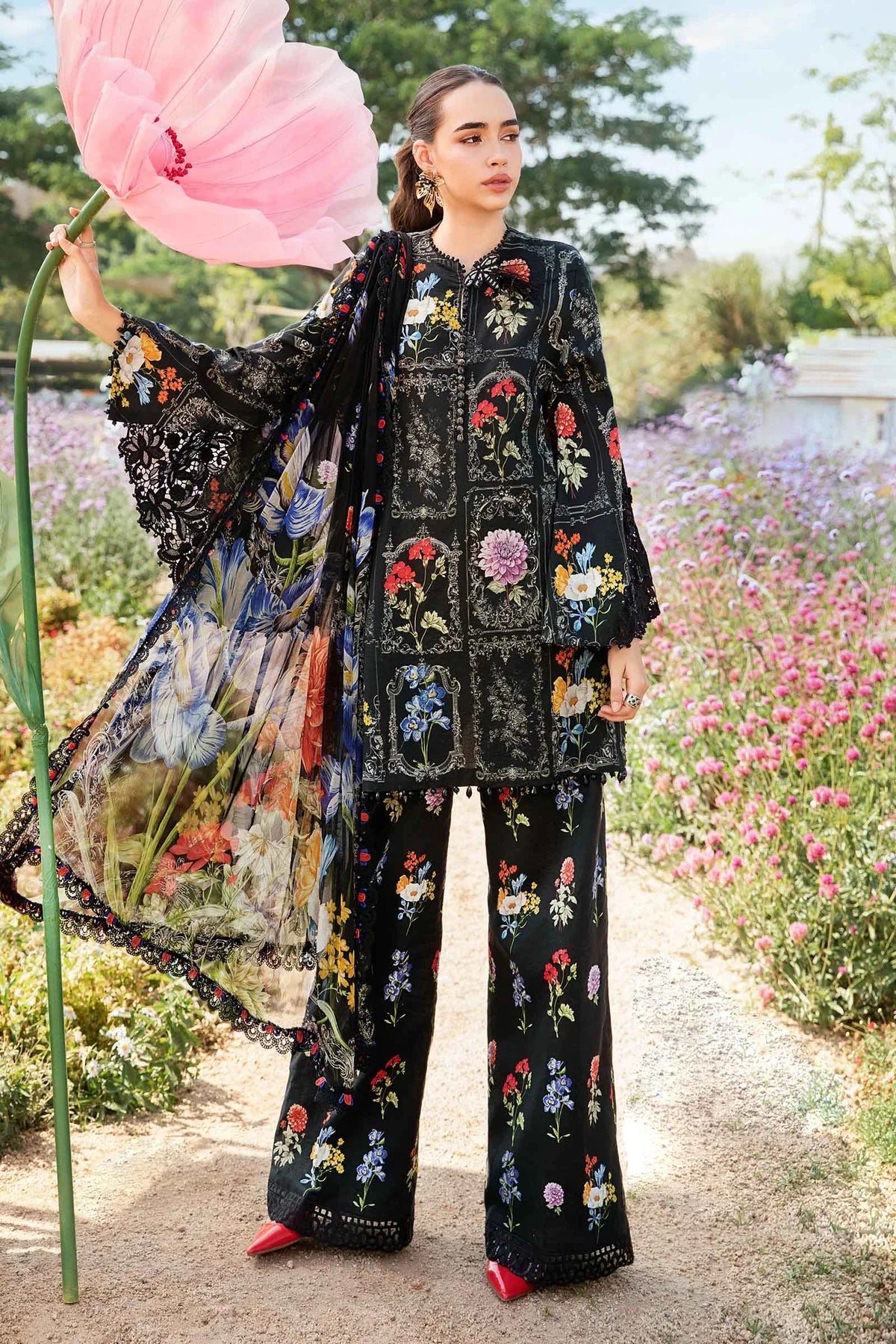 3 Piece Unstitched Printed Lawn Suit | MPT-2511-B - MARIA.B