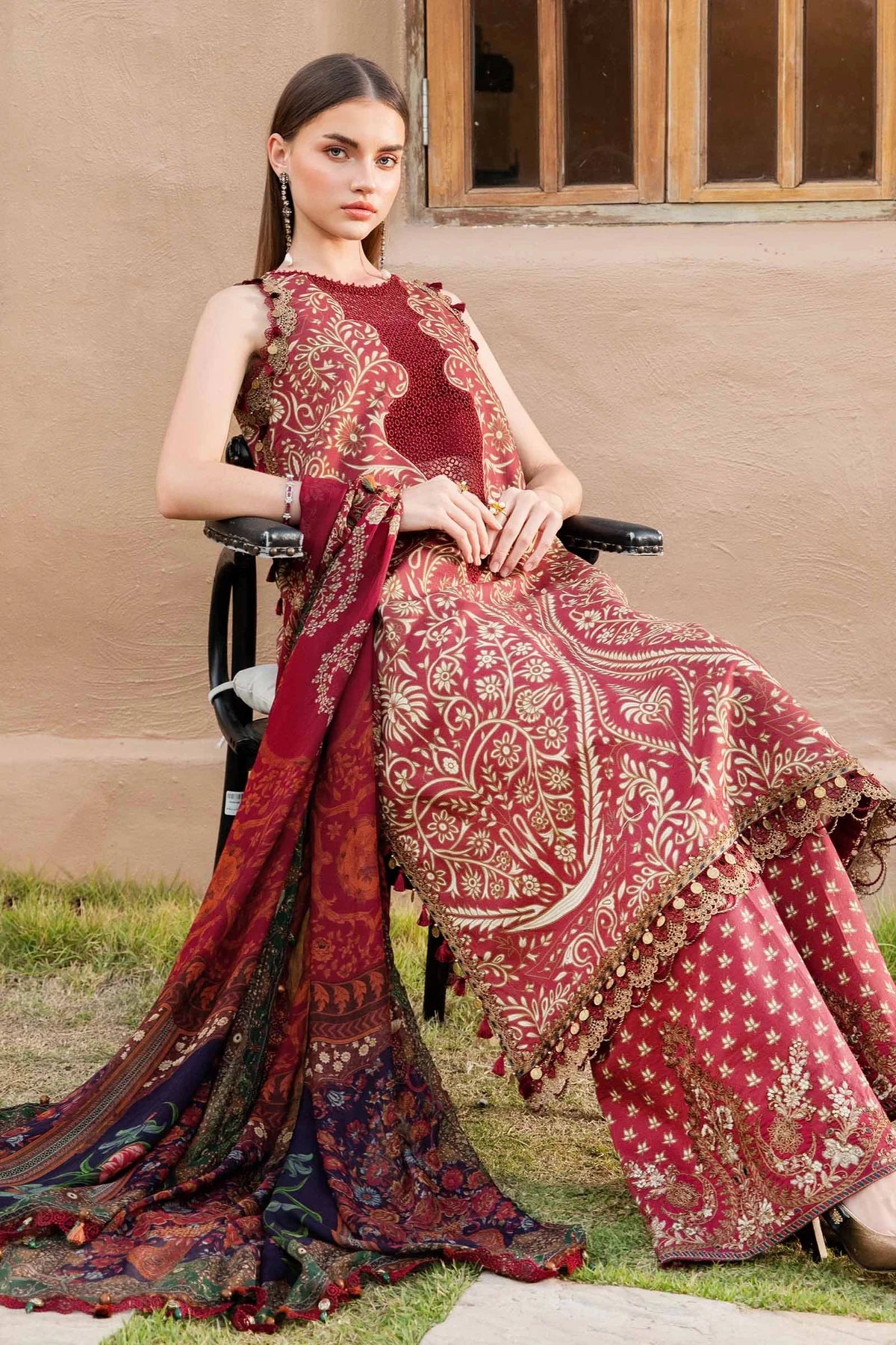 3 Piece Unstitched Printed Lawn Suit | MPT-2512-A - MARIA.B