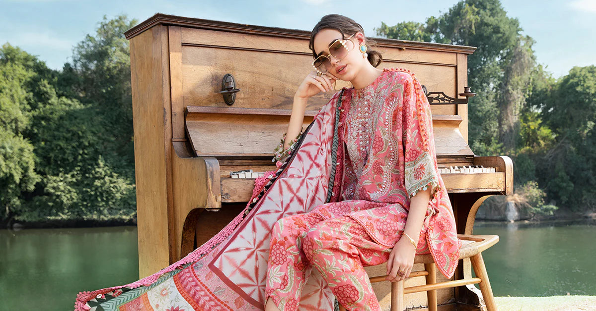 3 Piece Unstitched Printed Lawn Suit | MPT-2513-A - MARIA.B