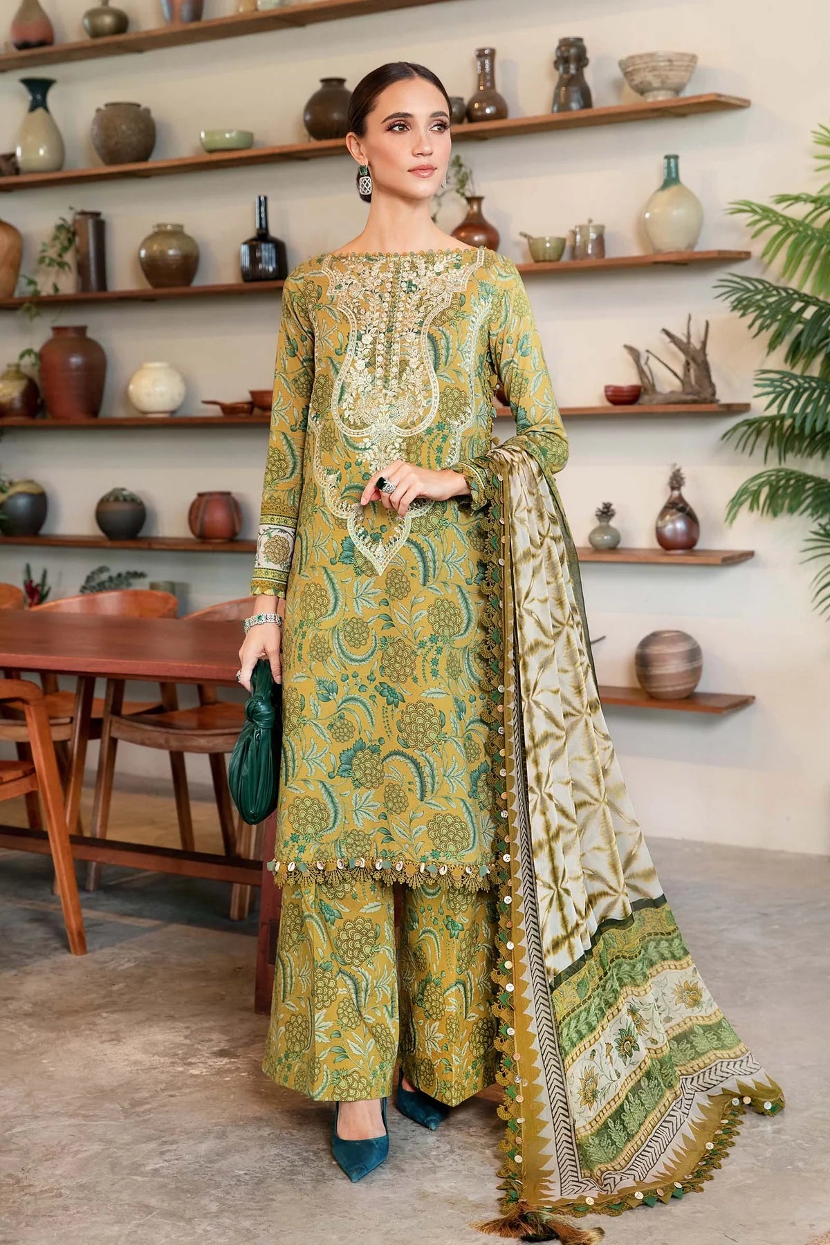 3 Piece Unstitched Printed Lawn Suit | MPT-2513-B - MARIA.B