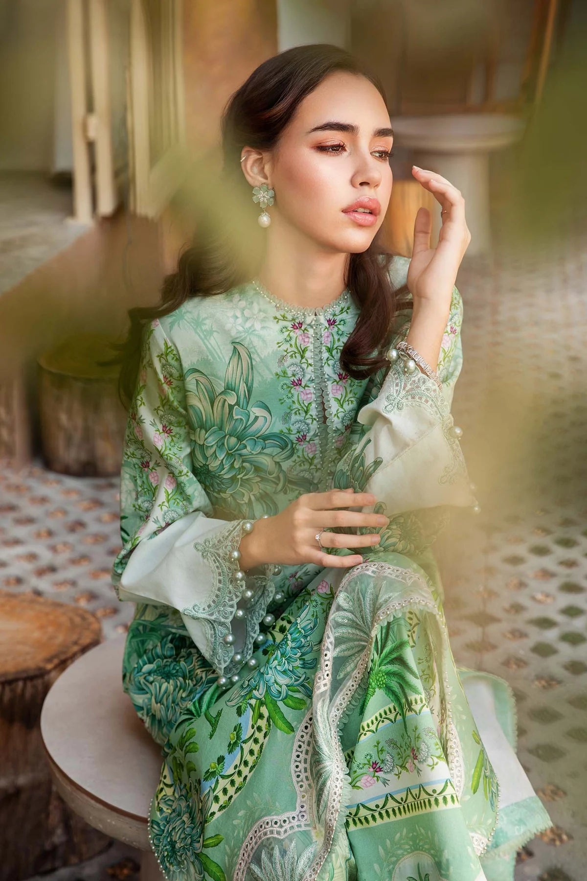 3 Piece Unstitched Printed Lawn Suit | MPT-2514-A - MARIA.B