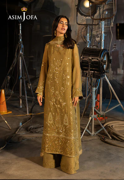 AJLF-15 EMBROIDERED CHIFFON 3 PCS - ASIM JOFA