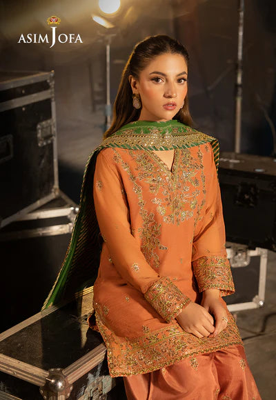 AJLF-03 EMBROIDERED CHIFFON 3 PCS - ASIM JOFA