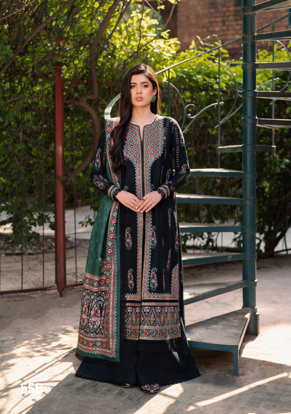 55 - B | 3 PC Khaddar Unstitched | Bin-Ilyas