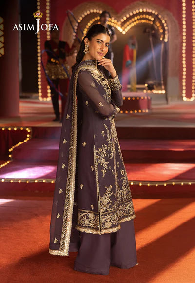AJLF-01 EMBROIDERED CHIFFON 3 PCS - ASIM JOFA