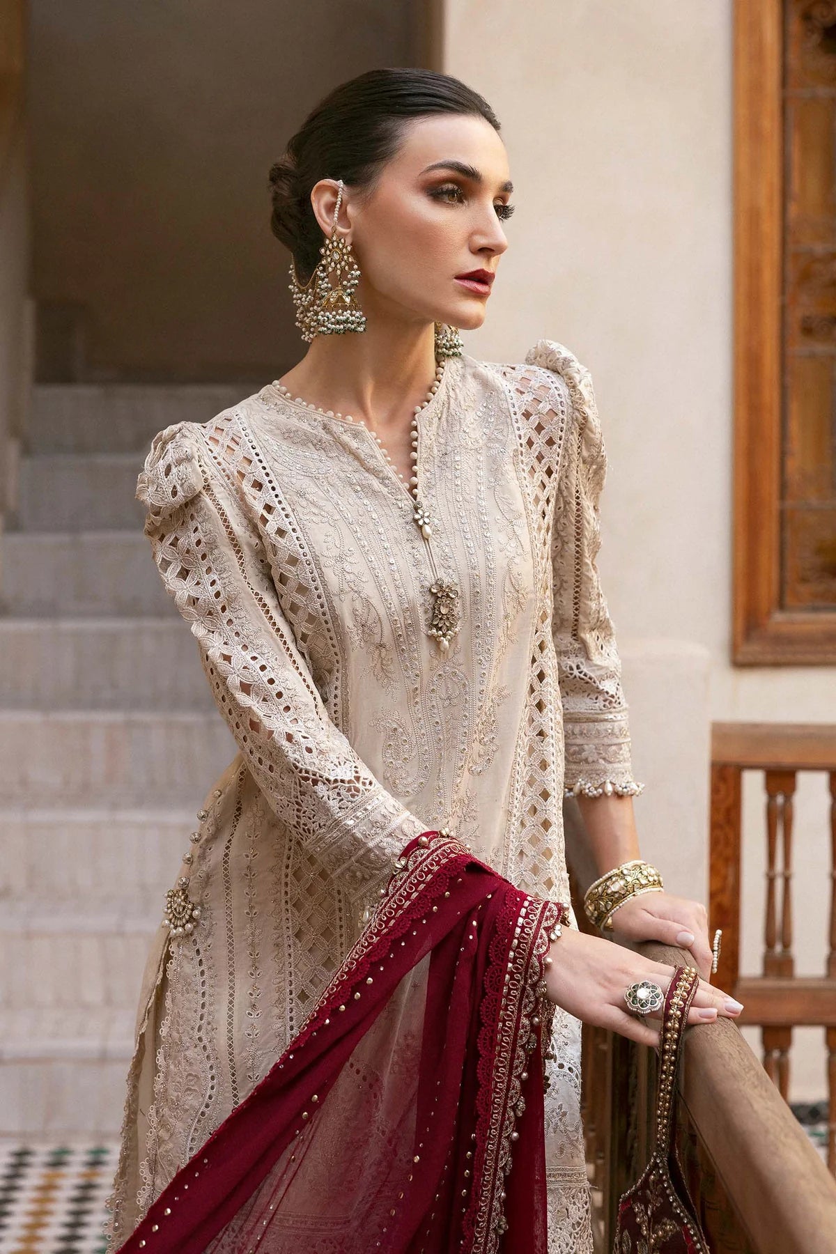 3 Piece Unstitched Embroidered Lawn Suit | D-2511-B - MARIA.B