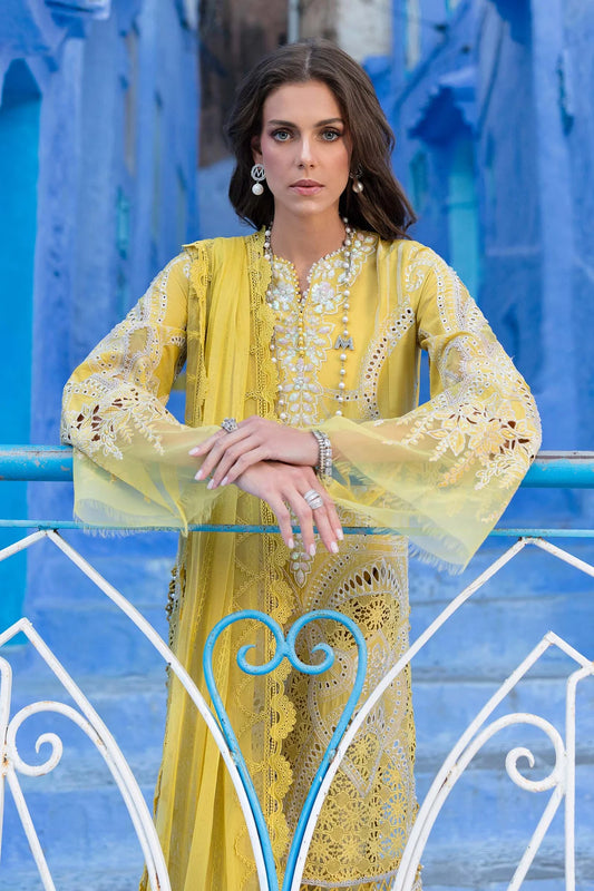 3 Piece Unstitched Embroidered Lawn Suit | D-2512-A - MARIA.B