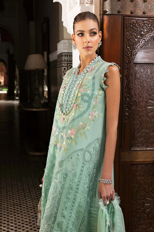 3 Piece Unstitched Embroidered Lawn Suit | D-2514-A - MARIA.B