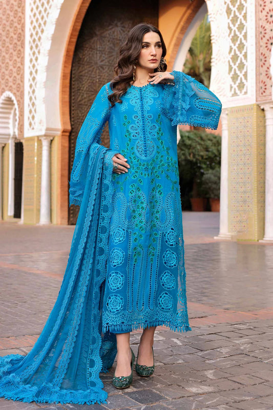 3 Piece Unstitched Embroidered Lawn Suit | D-2503-B - MARIA.B