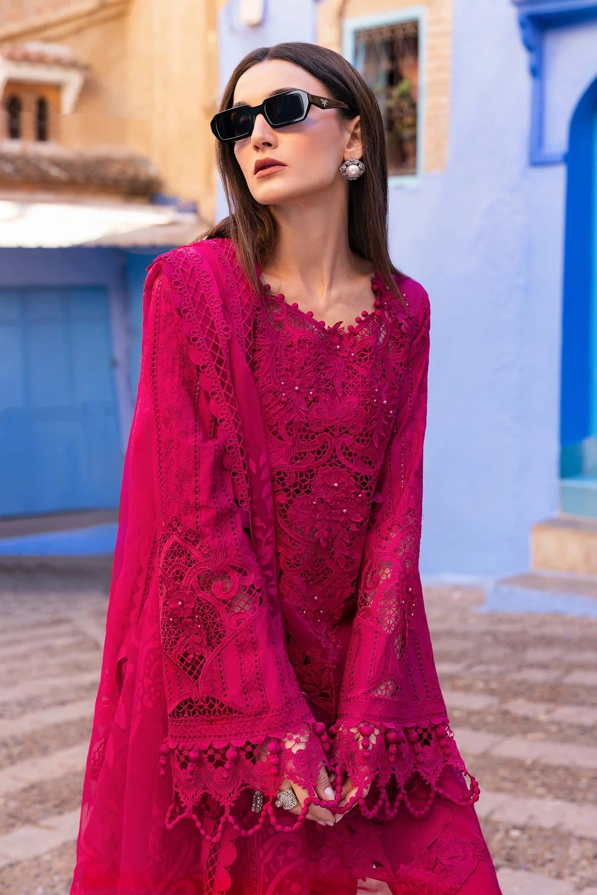 3 Piece Unstitched Embroidered Lawn Suit | D-2508-A - MARIA.B