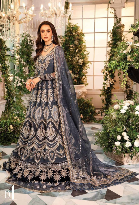 3 Piece Unstitched Embroidered Organza Suit | BD-2901 | Maira B