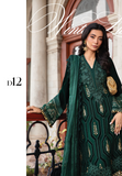 3 Piece Unstitched Embroidered Velvet Suit | DL-1212