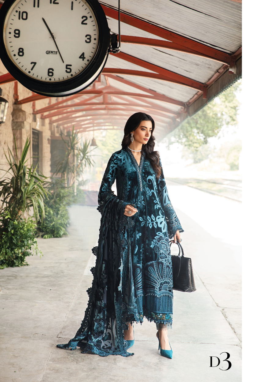 3 Piece Unstitched Embroidered Palachi Suit | DL-1203