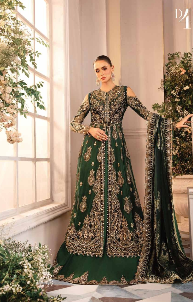 3 Piece Unstitched Embroidered Organza Suit | BD-2904 | Maira B