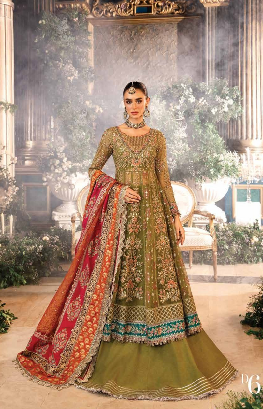 3 Piece Unstitched Embroidered Organza Suit | BD-2906 | Maira B