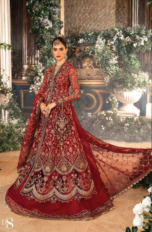 3 Piece Unstitched Embroidered Organza Suit | BD-2908 | Maira B