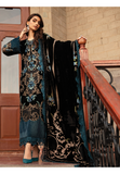 3 Piece Unstitched Embroidered Velvet Suit | DL-1208