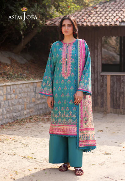 AJUUB-14 Printed Lawn 3 Pcs| ASIM JOFA