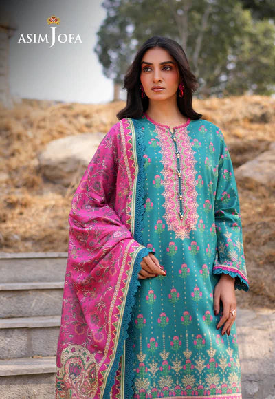 AJUUB-14 Printed Lawn 3 Pcs| ASIM JOFA