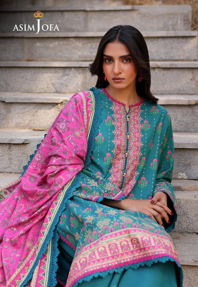 AJUUB-14 Printed Lawn 3 Pcs| ASIM JOFA