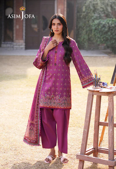 AJUUB-12 Printed Lawn 3 Pcs | ASIM JOFA