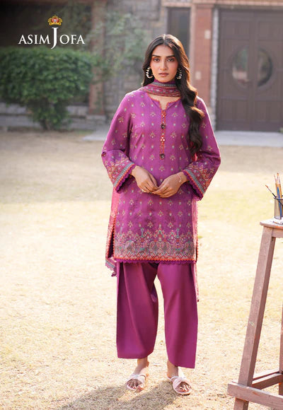 AJUUB-12 Printed Lawn 3 Pcs | ASIM JOFA