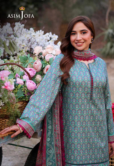 AJUUB-17 Printed Lawn 3 Pcs | ASIM JOFA