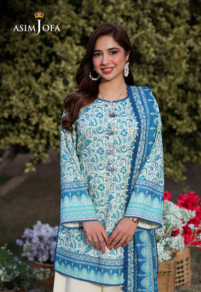 AJUUB-13 Printed Lawn 3 Pcs | ASIM JOFA