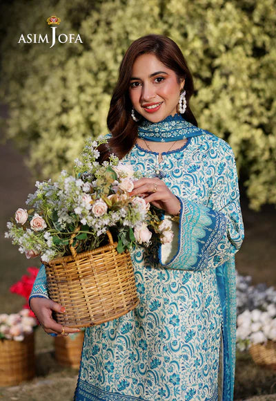 AJUUB-13 Printed Lawn 3 Pcs | ASIM JOFA