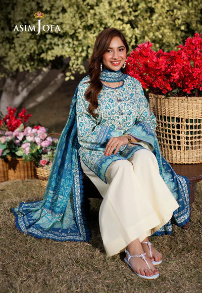 AJUUB-13 Printed Lawn 3 Pcs | ASIM JOFA