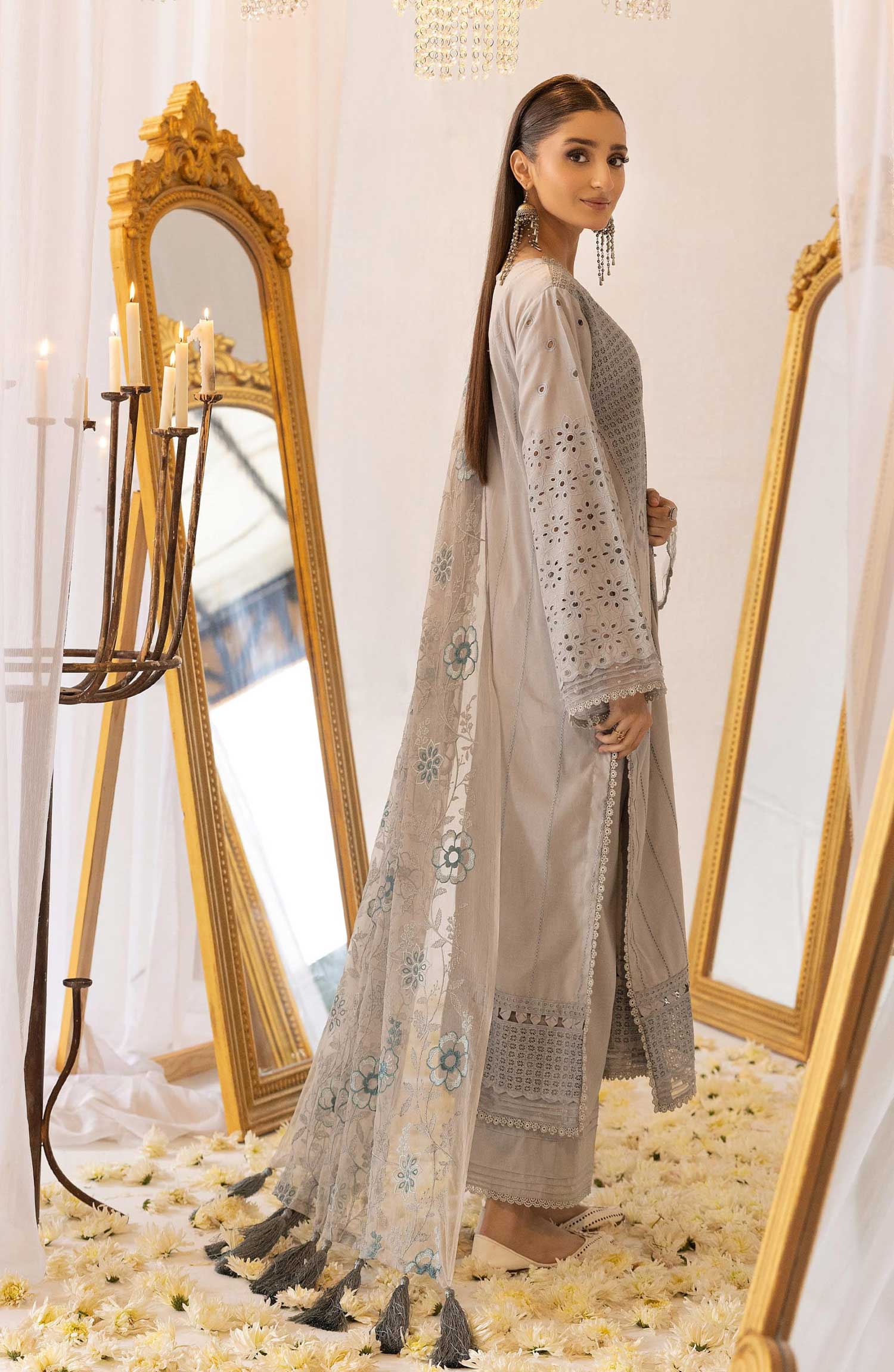 Mahees Saliqa Chikankari Lawn Embroidered Collection By Riaz Arts D-02