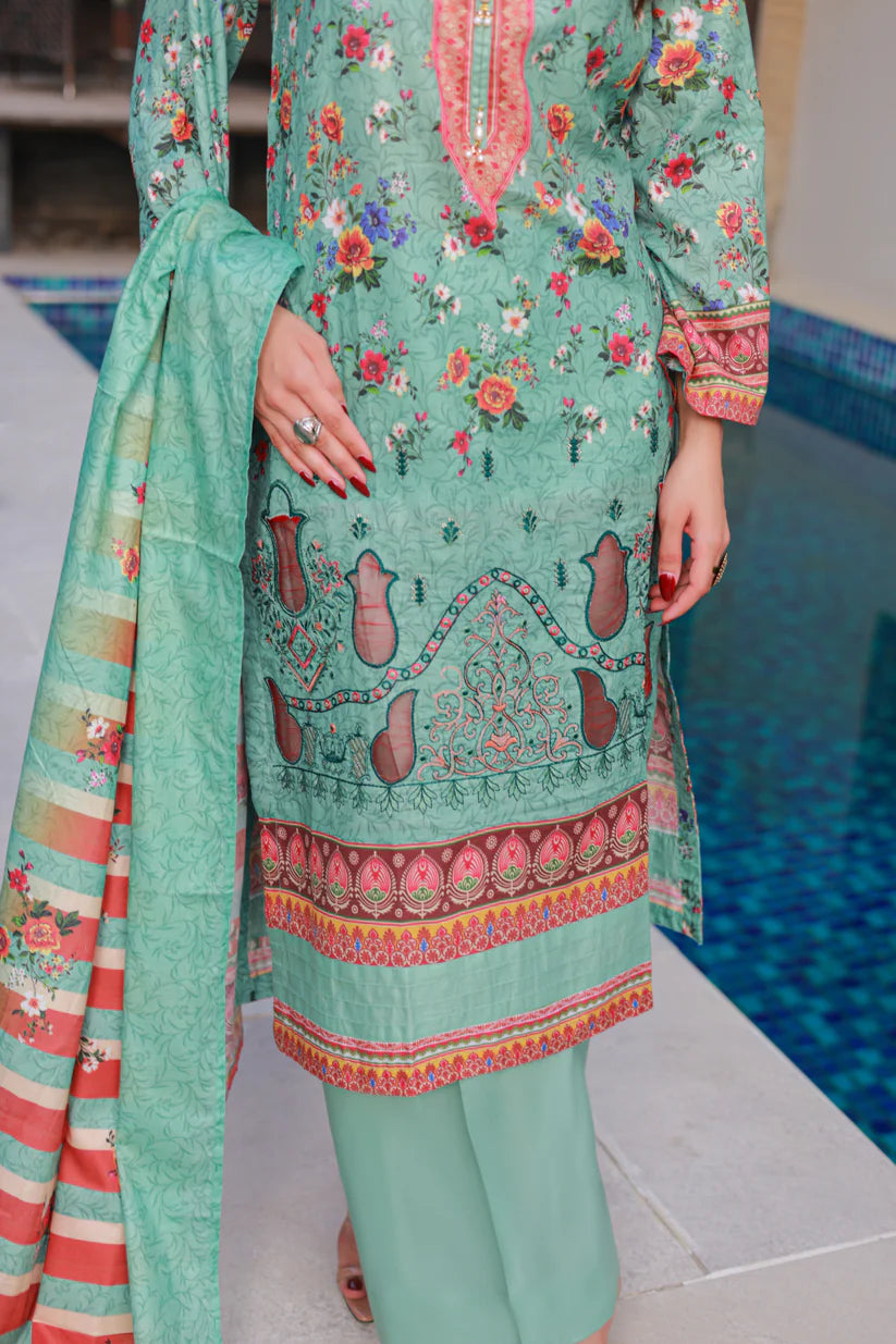 LaserKari Lawn Embroidered - D10 - DOR