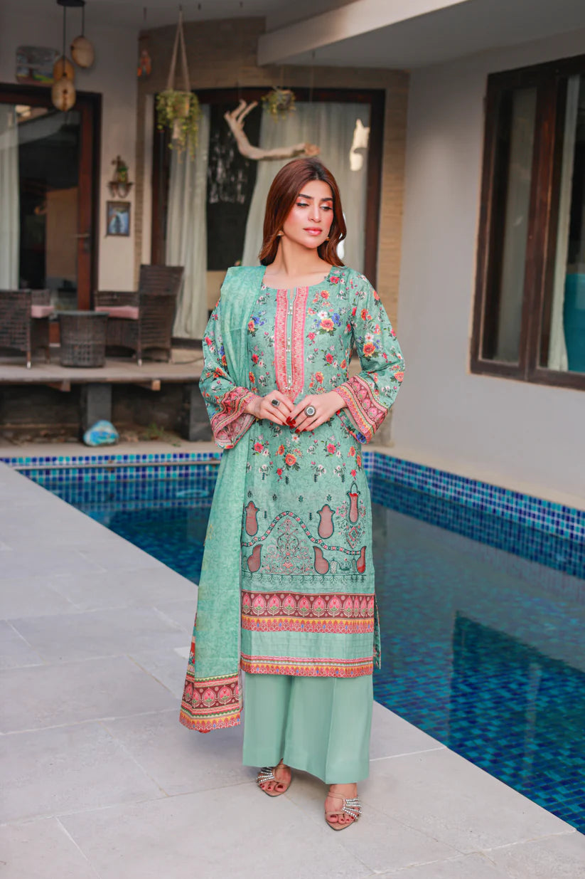 LaserKari Lawn Embroidered - D10 - DOR