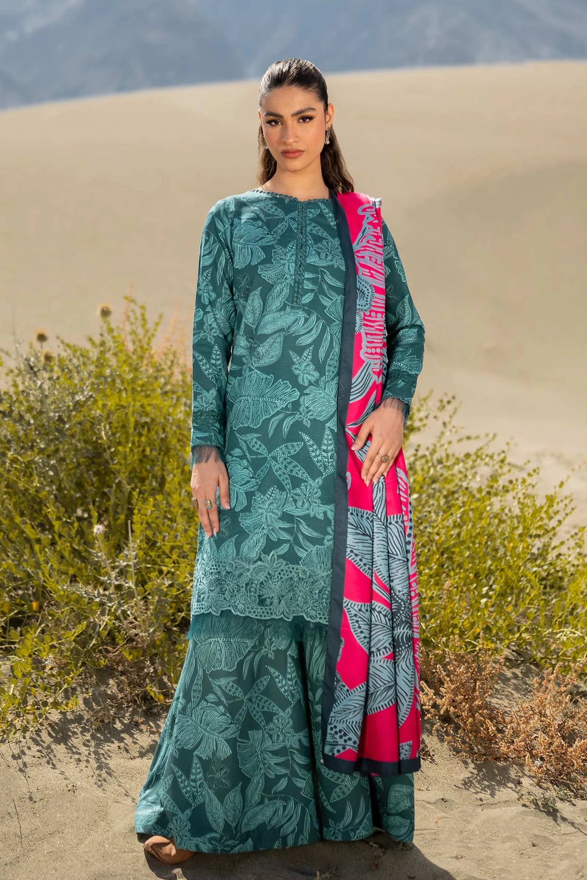 3 Pc Unstitched Printed Khaddar Suit | 509-B | Maria B