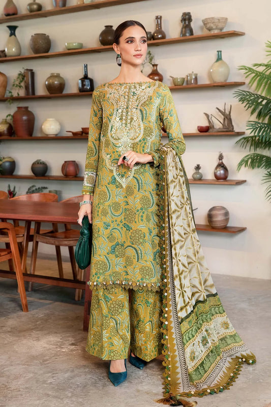 3 Piece Unstitched Printed Lawn Suit | MPT-2513-B - MARIA.B