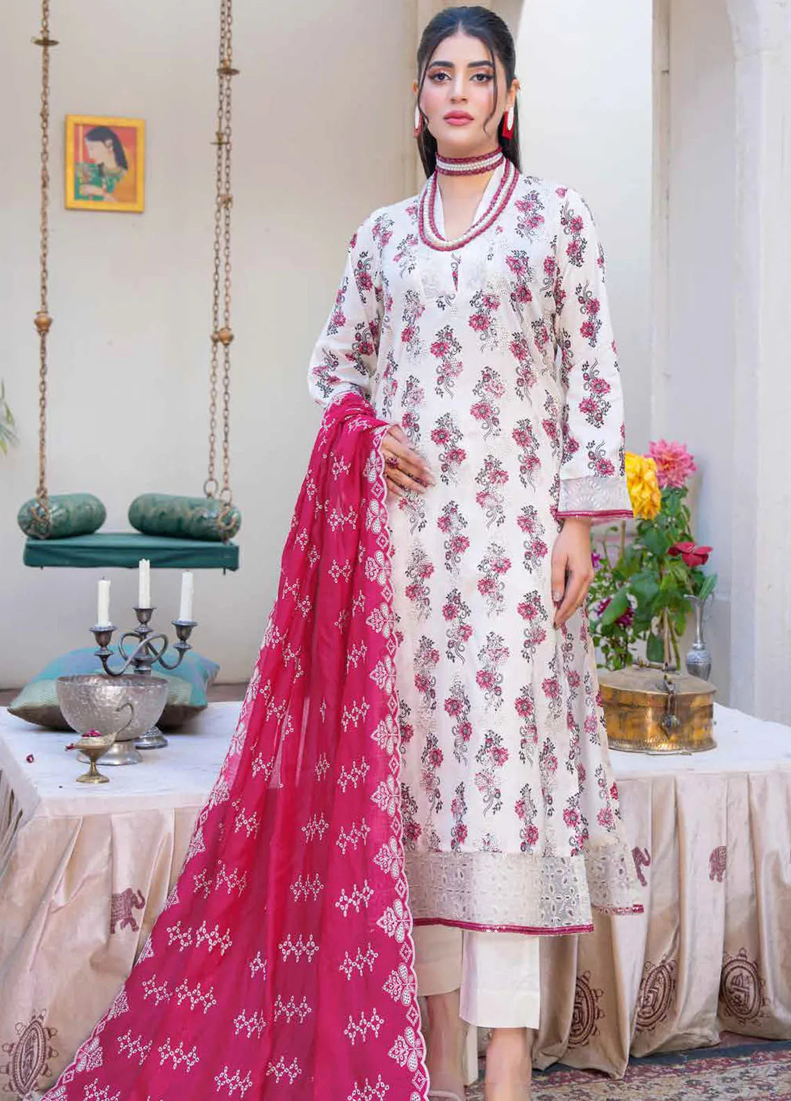 Riaz Arts Embroidered Lawn Suits Unstitched 3 Piece RA25LK 2003 - Summer Collection