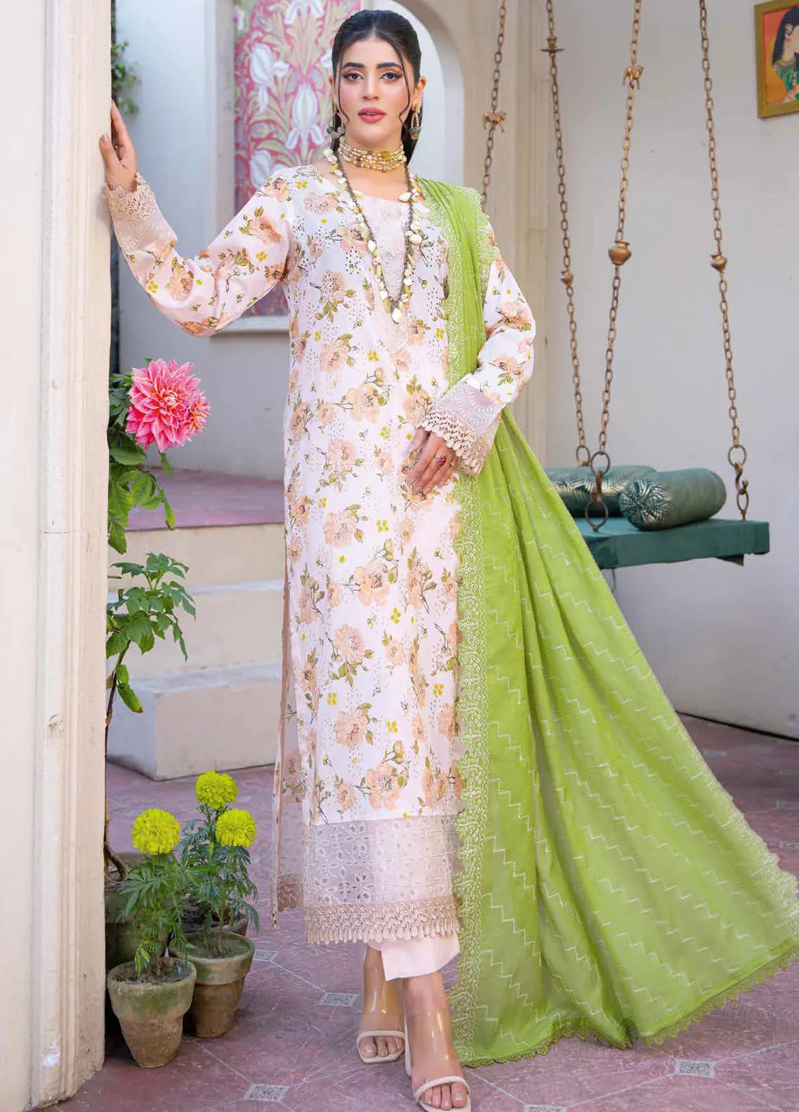 Riaz Arts Embroidered Lawn Suits Unstitched 3 Piece RA25LK 2004 - Summer Collection