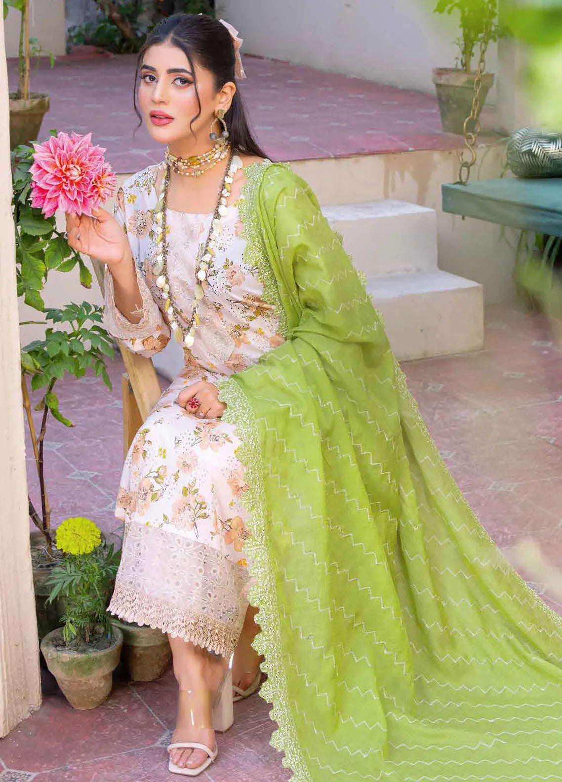 Riaz Arts Embroidered Lawn Suits Unstitched 3 Piece RA25LK 2004 - Summer Collection