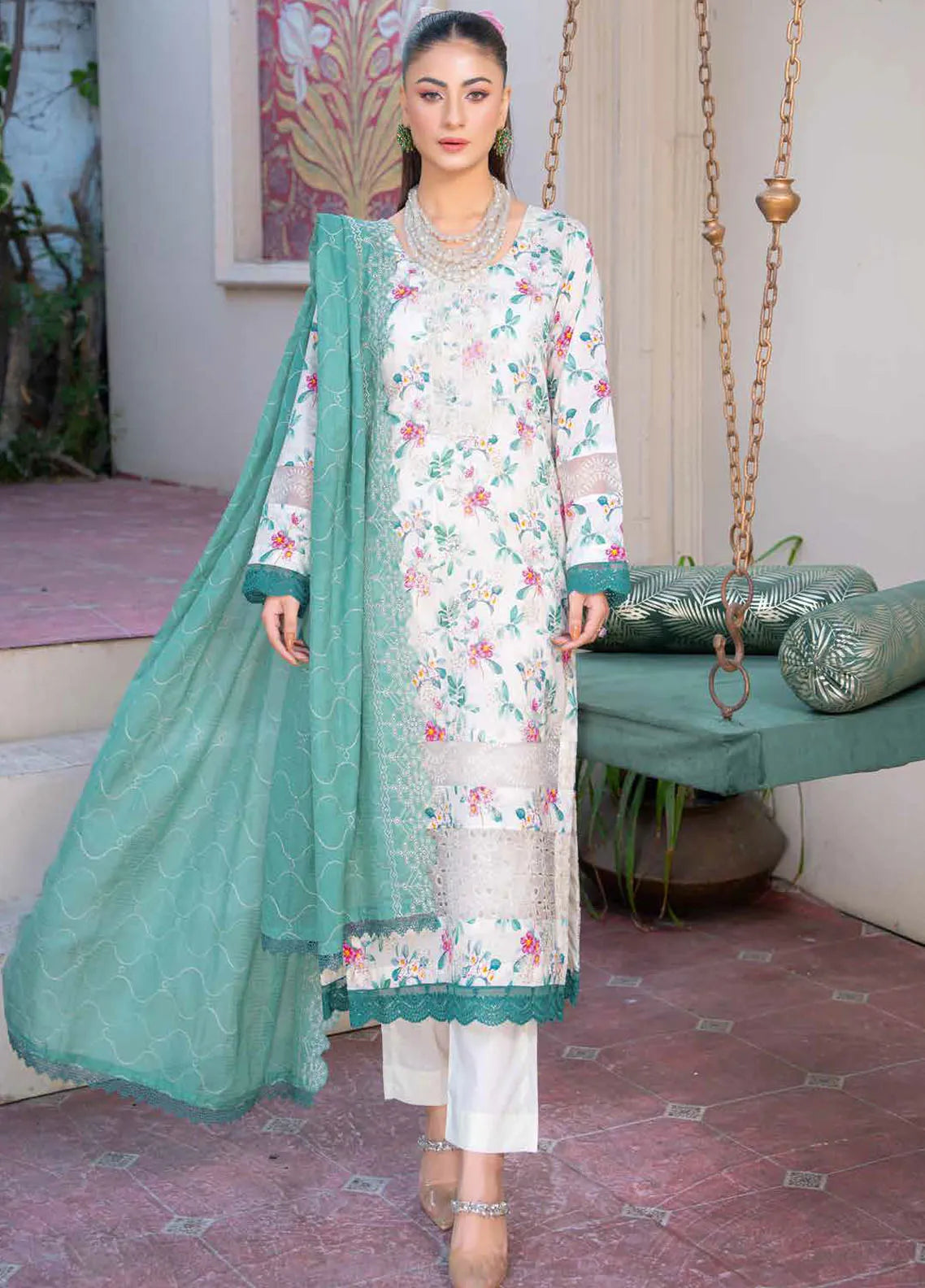 Riaz Arts Embroidered Lawn Suits Unstitched 3 Piece RA25LK 2006 - Summer Collection